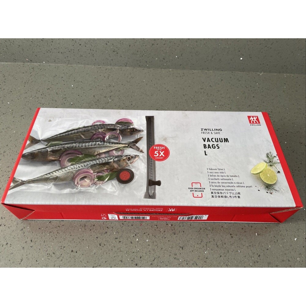 ZWILLING Fresh & Save Set 3-pc Vacuum Sealer Bag for Food, 2 1/4 Gallon UNOPENED